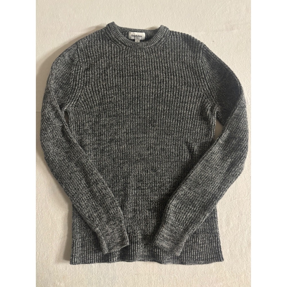 Goodfellow & Co Mens Gray Marled Shaker Knit Crewneck Pullover Sweater Small